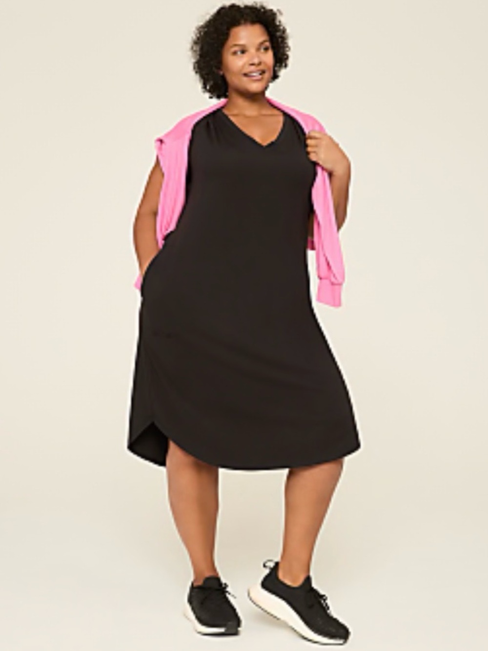 Lane Bryant LIVI Soft Macrame-Back Midi Dress